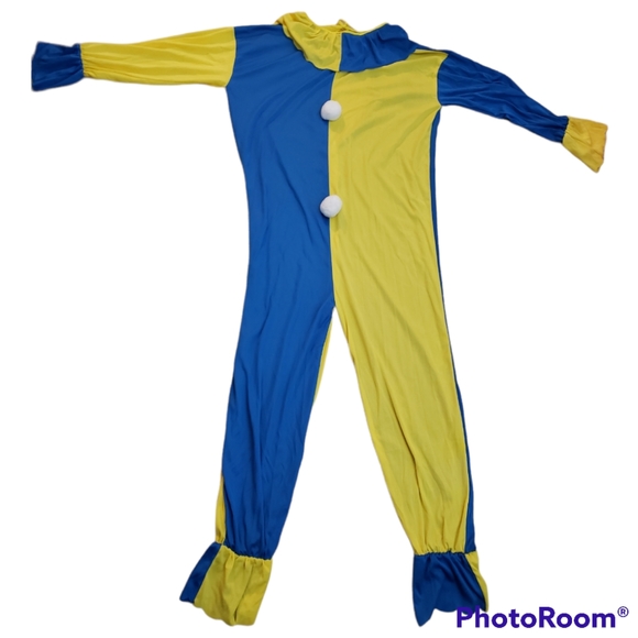 Adult Halloween Clown Costume with Mask and Hat. - Picture 2 of 3